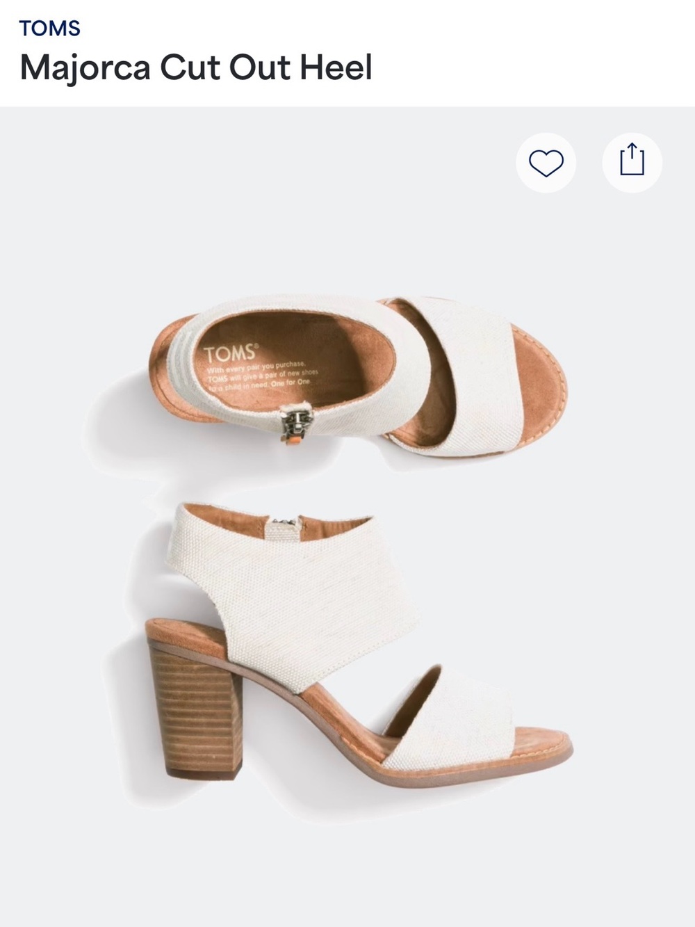 TOMS Majorca Cut Out Heel in White